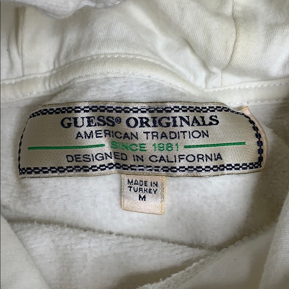 Guess Embroidered Spellout Hoodie White - Picture 3 of 5